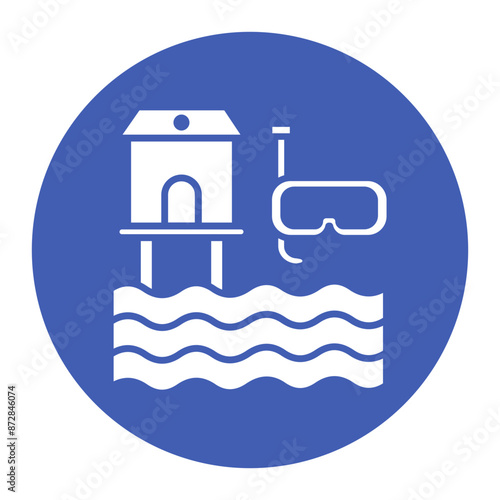 Dive Resort vector icon. Can be used for Vacation and Tourism iconset.