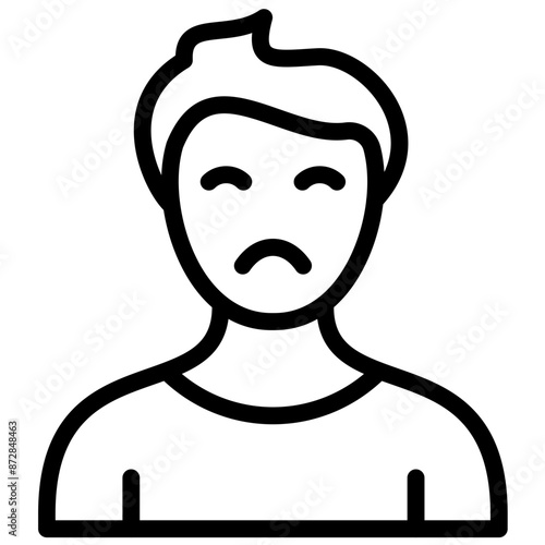 Sad vector icon illustration of Lifestyles iconset.
