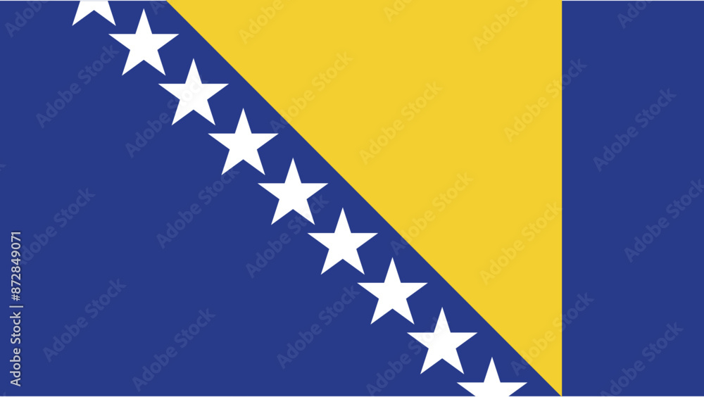 Fototapeta premium Official vector flag of Bosnia and Herzegovina. Illustration eps10.