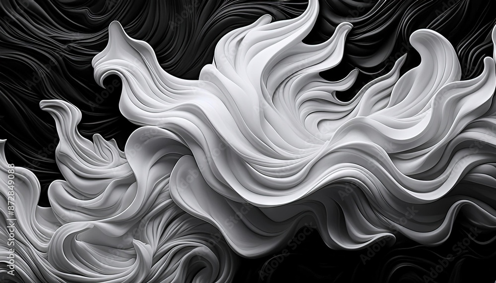 Abstract Black And White Fluid Art Abstract Black And White Fluid Art