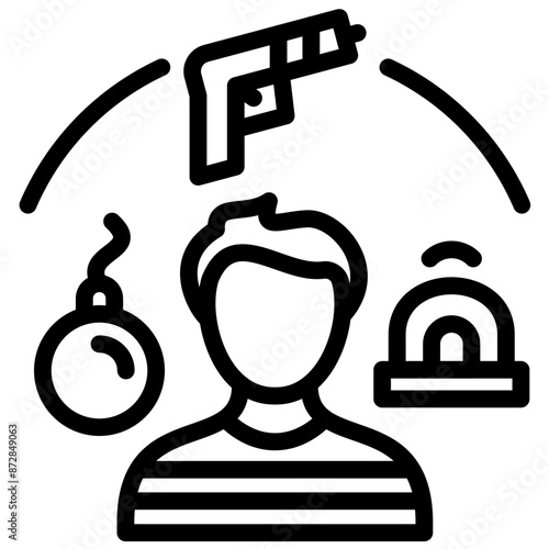 Criminal Lifestyle vector icon illustration of Lifestyles iconset.