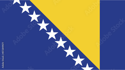 Official vector flag of Bosnia and Herzegovina. Illustration eps10.