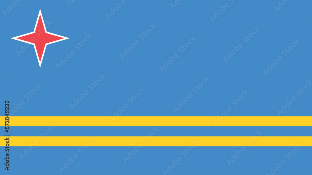 Official vector flag of Aruba. Illustration eps10. Official vector flag of Aruba. Illustration eps10.