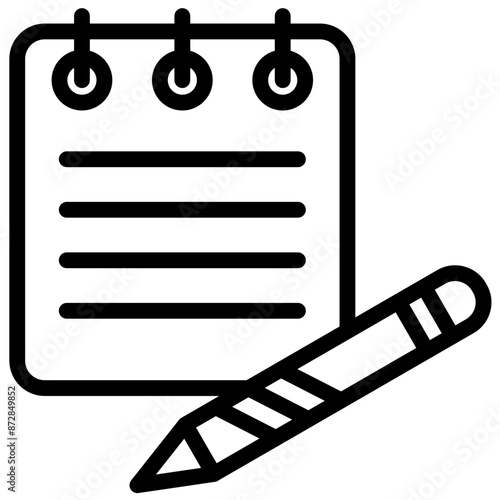 Note vector icon illustration of Literature iconset.