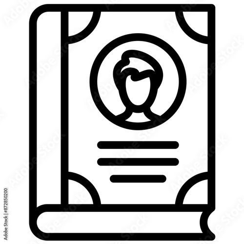 Biography vector icon illustration of Literature iconset.