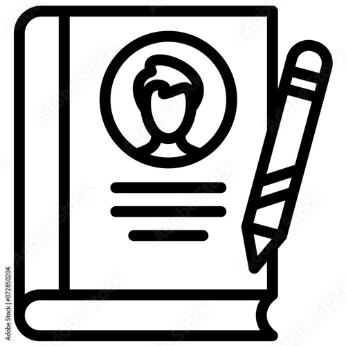 Autobiography vector icon illustration of Literature iconset.