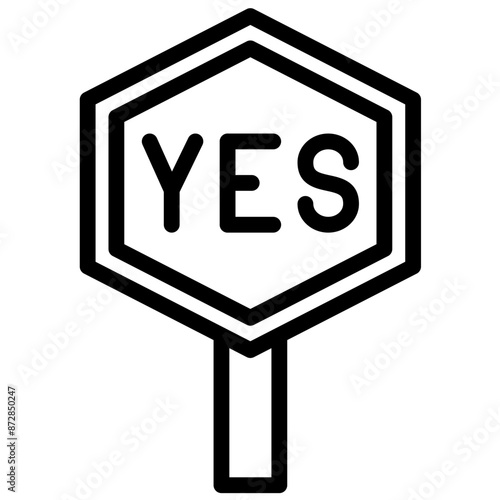 Yes vector icon illustration of Protesting and Civil Disobedience iconset.