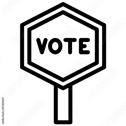 Vote vector icon illustration of Protesting and Civil Disobedience iconset.