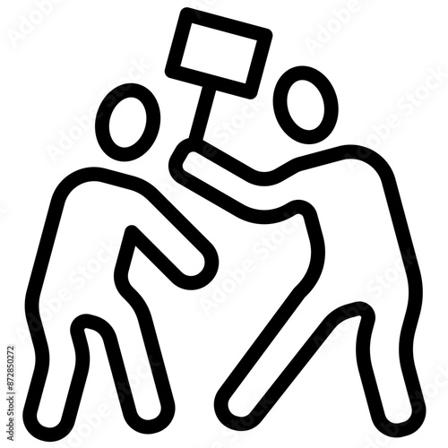 Violent vector icon illustration of Protesting and Civil Disobedience iconset.