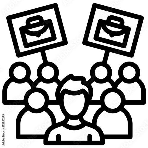 Work Protest vector icon illustration of Protesting and Civil Disobedience iconset.