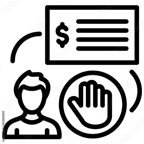 Tax Resistance vector icon illustration of Protesting and Civil Disobedience iconset.
