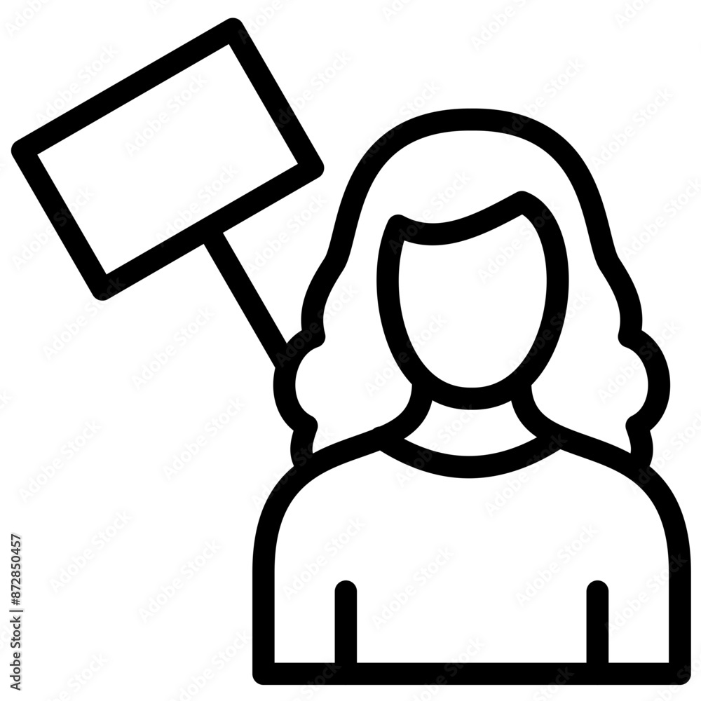 Protester Female vector icon illustration of Protesting and Civil Disobedience iconset. Protester Female vector icon illustration of Protesting and Civil Disobedience iconset.