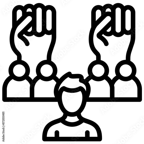 Riots vector icon illustration of Protesting and Civil Disobedience iconset.