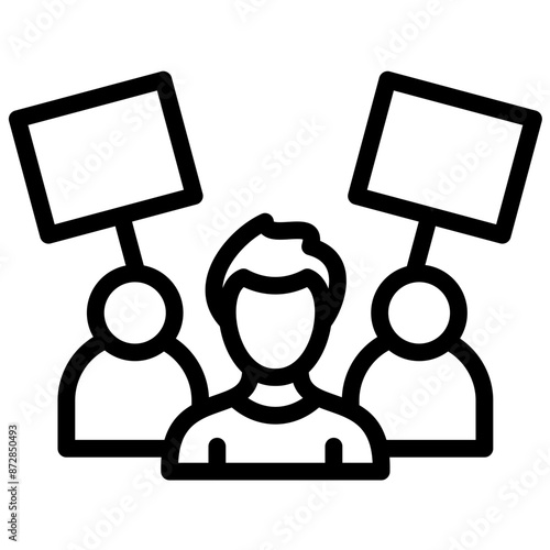 Protest vector icon illustration of Protesting and Civil Disobedience iconset.