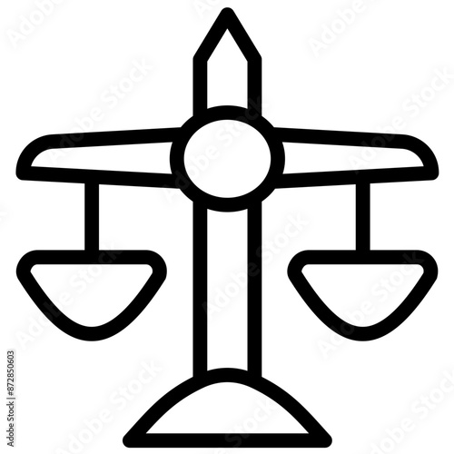 Justice vector icon illustration of Protesting and Civil Disobedience iconset.