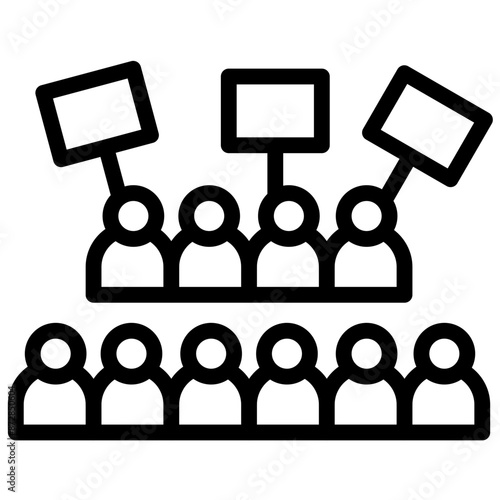 March vector icon illustration of Protesting and Civil Disobedience iconset.