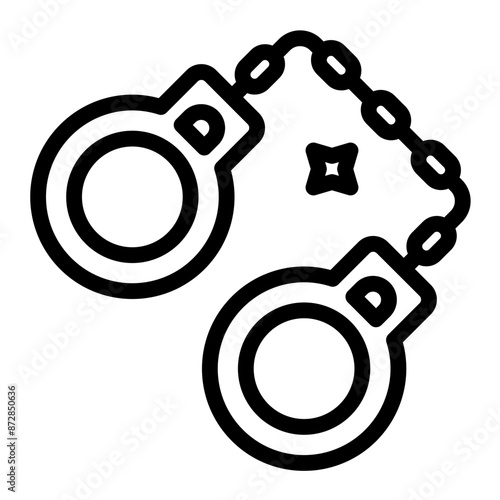 Handcuffs vector icon illustration of Protesting and Civil Disobedience iconset.
