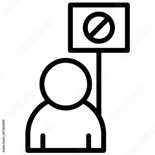 Boycott vector icon illustration of Protesting and Civil Disobedience iconset.