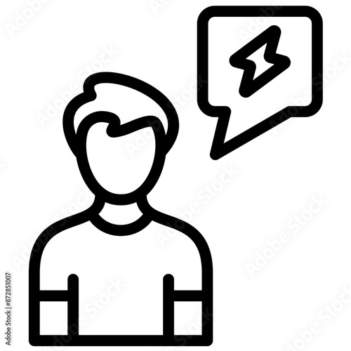 Activist Male vector icon illustration of Protesting and Civil Disobedience iconset.