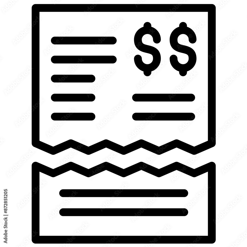 Split Bills vector icon illustration of Vacation Planning iconset.