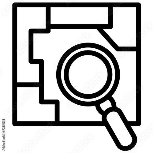 Search Map vector icon illustration of Vacation Planning iconset.