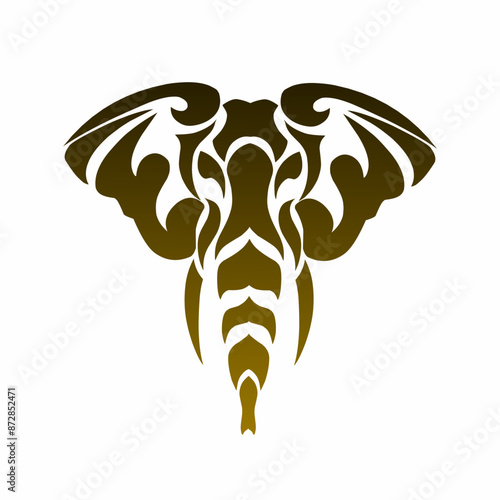 illustration vector graphic of tribal art design elephant head