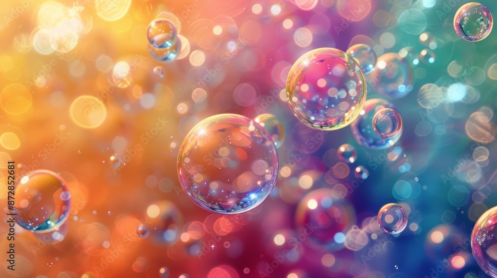 A vibrant, colorful background filled with floating bubbles of various sizes, giving a playful and bubbly atmosphere. A vibrant, colorful background filled with floating bubbles of various sizes, giving a playful and bubbly atmosphere.