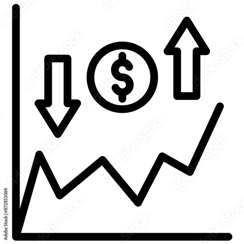 Profit Loss vector icon illustration of Business & Economy iconset.