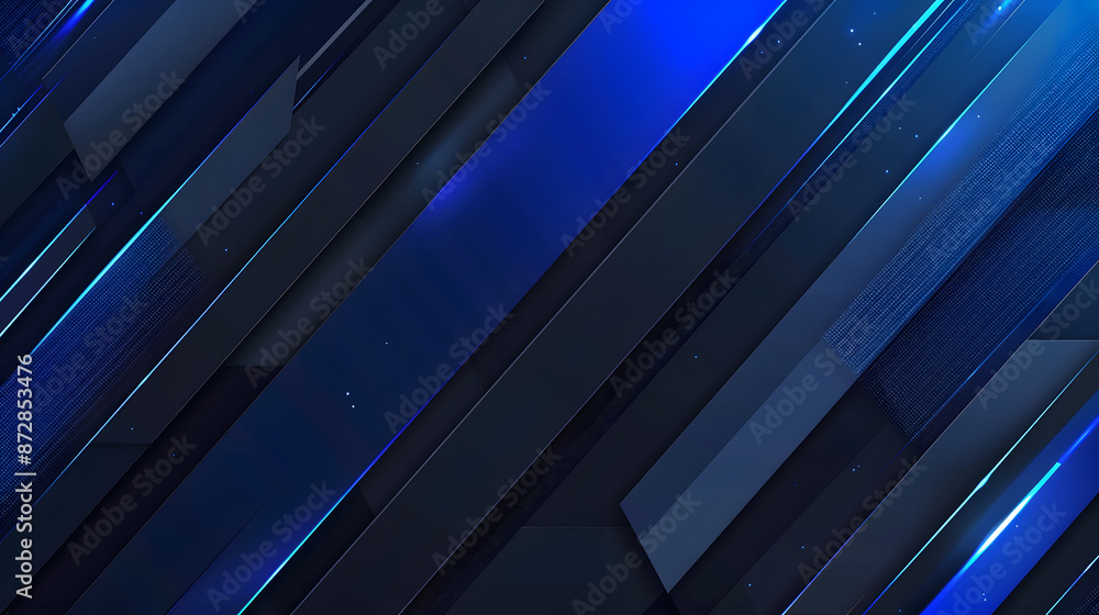 blue gradients in an abstract pattern with diagonal lines and corners on a dark background, simple shapes and lines in a minimalist style. blue gradients in an abstract pattern with diagonal lines and corners on a dark background, simple shapes and lines in a minimalist style.