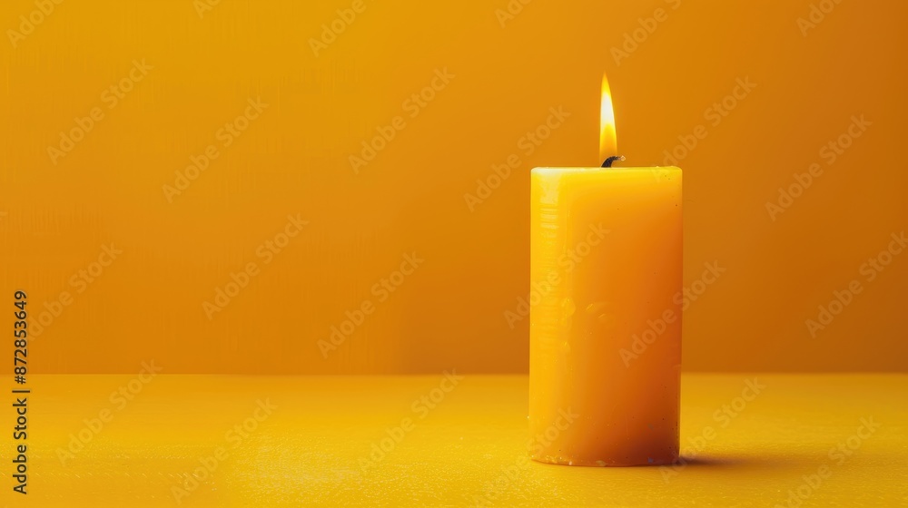 Yellow candle with empty space for text Yellow candle with empty space for text