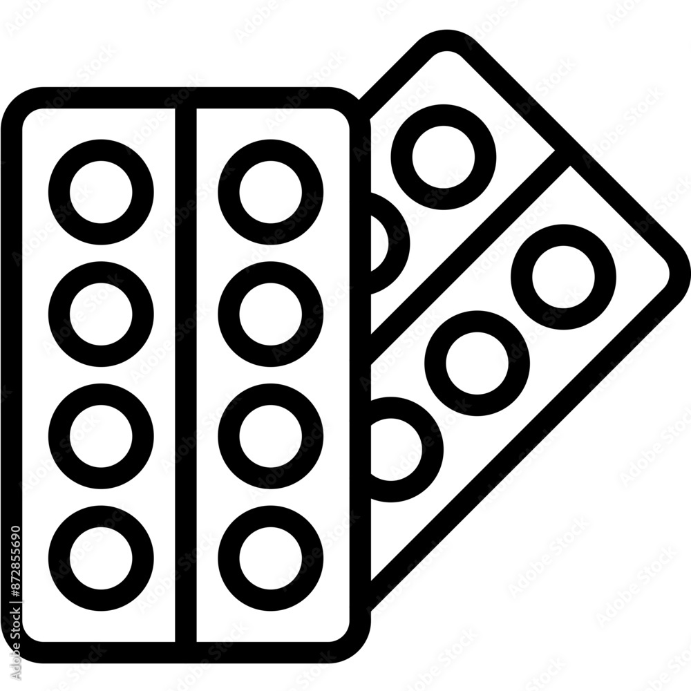 Pills Packet vector icon illustration of Pharmacy iconset.