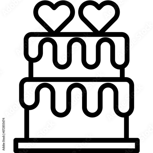 Two Layered Cake vector icon illustration of Party and Celebration iconset.