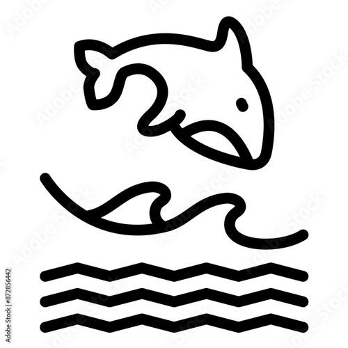 Whale vector icon illustration of Coastline iconset.