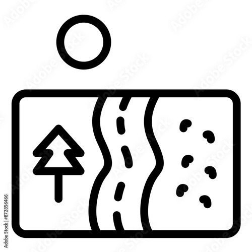 Coastal Road vector icon illustration of Coastline iconset.