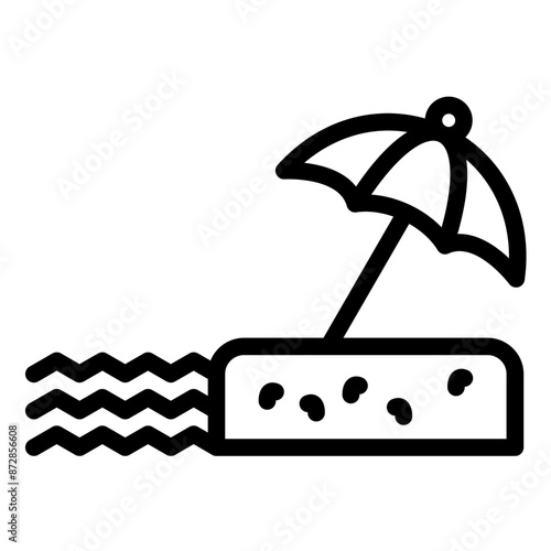 Beach Umbrella vector icon illustration of Coastline iconset.