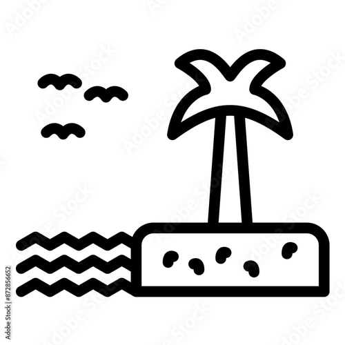 Palm Tree vector icon illustration of Coastline iconset.