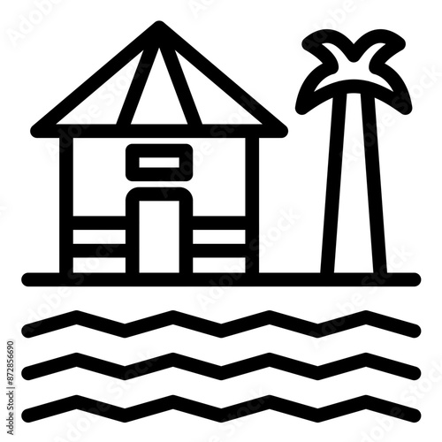 Coast House vector icon illustration of Coastline iconset.