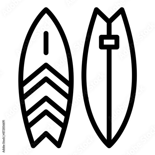 Surfboard vector icon illustration of Coastline iconset.