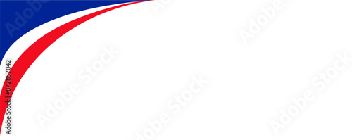 Tricolor French flag border frame design vector background