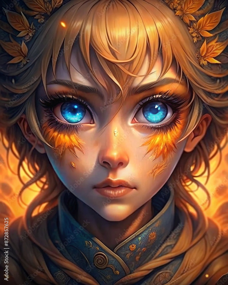 portrait of an autumn girl, face - a cute red-haired girl with big, clear eyes illuminated by rays of light on the background portrait of an autumn girl, face - a cute red-haired girl with big, clear eyes illuminated by rays of light on the background