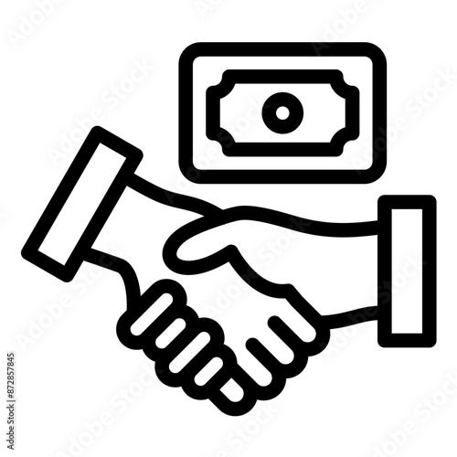 Bribe Handshake vector icon illustration of Corruption iconset.