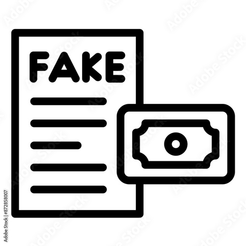 Counterfeit Bills vector icon illustration of Corruption iconset.