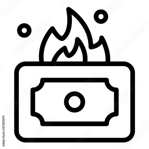 Greed Fueled Fire vector icon illustration of Corruption iconset.