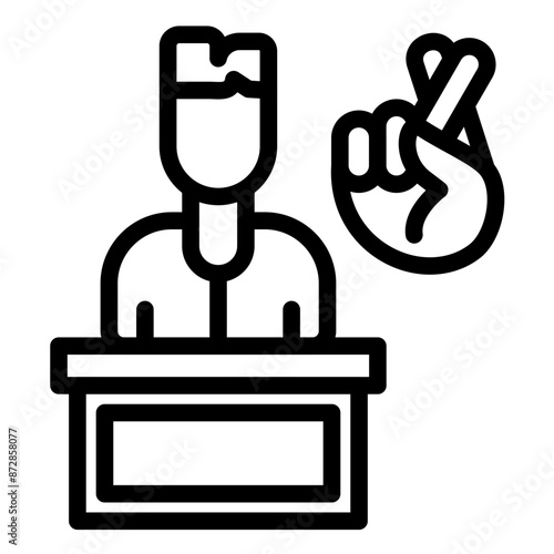 Deceitful Emblem vector icon illustration of Corruption iconset.