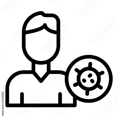 Infected Person vector icon illustration of Infectious Diseases iconset.