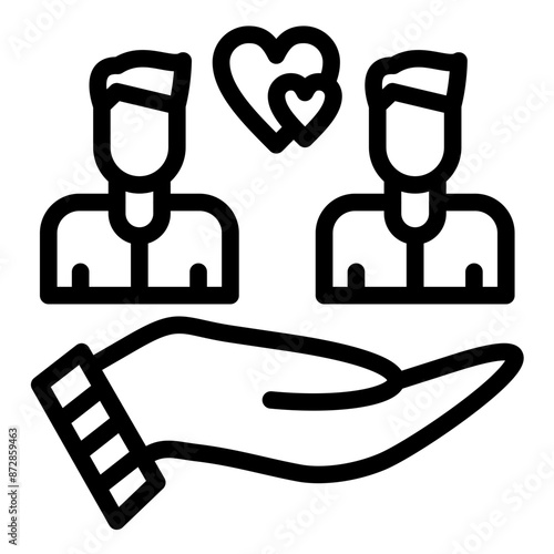 Compassion vector icon illustration of Friendship iconset.