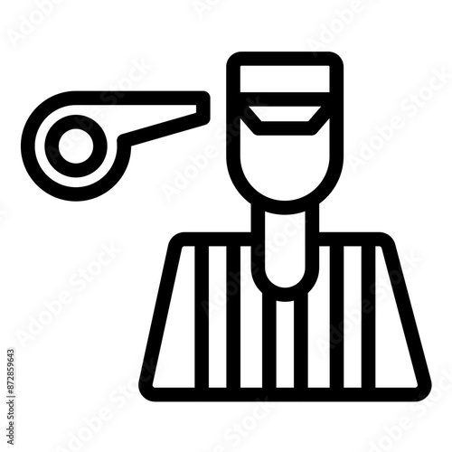 Referee vector icon illustration of Rugby iconset.