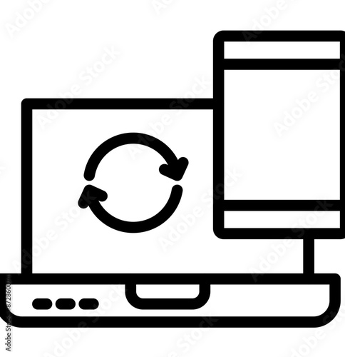Synchronization vector icon illustration of Business Analytics iconset.
