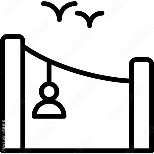 Zip Line vector icon illustration of Outdoor Fun iconset.