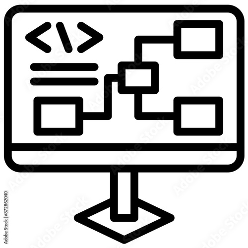 Visual Programming vector icon illustration of No Code iconset.